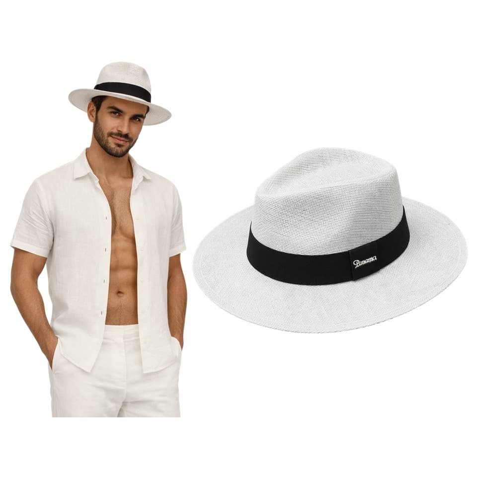 CHAPÉU PANAMÁ PROMOÇÃO PRAIA FEDORA MASCULINO BRANCO