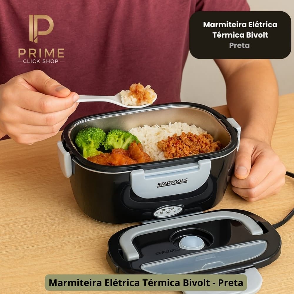 Marmita Elétrica Térmica Bivolt Portátil Automática 1,5L Aquecedor De Comida Carro Trabalho Escola