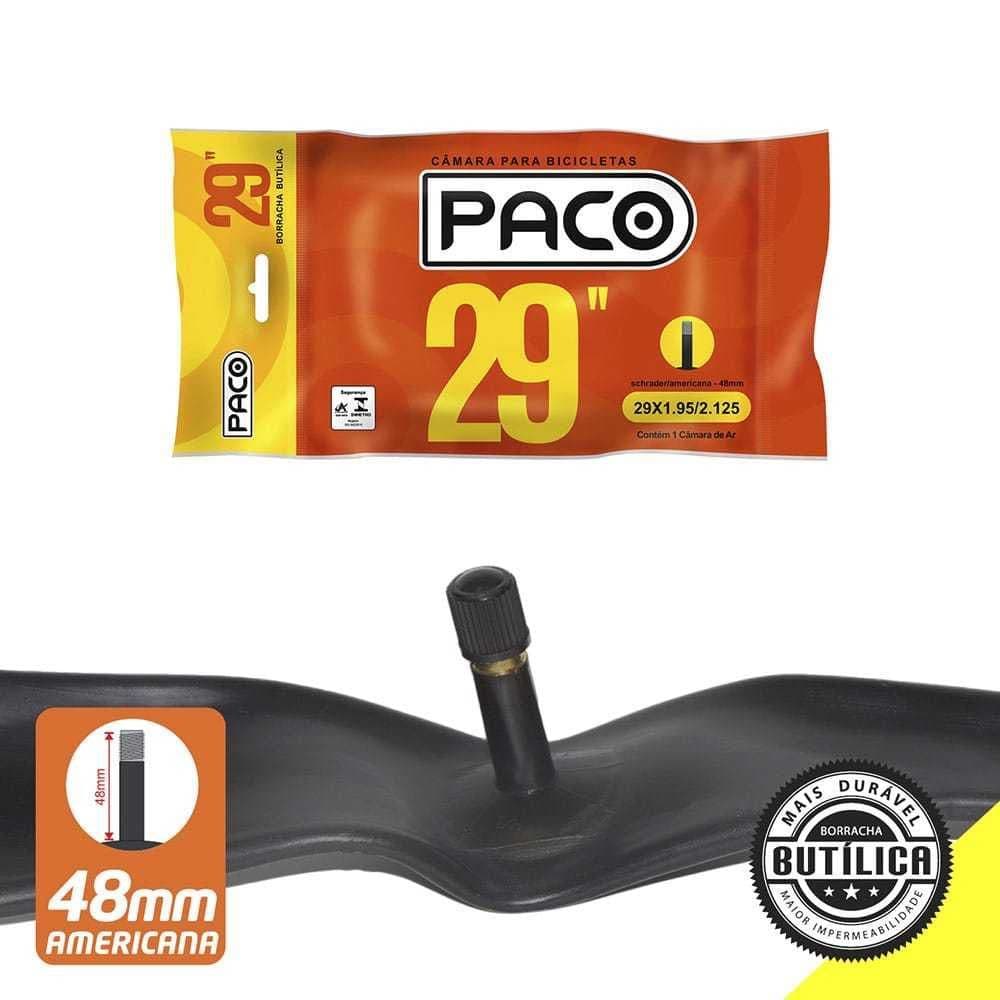 Câmara de Ar Aro 29 bike 29x1.95/2.125 Válvula Americana 48mm Paco Bico Grosso