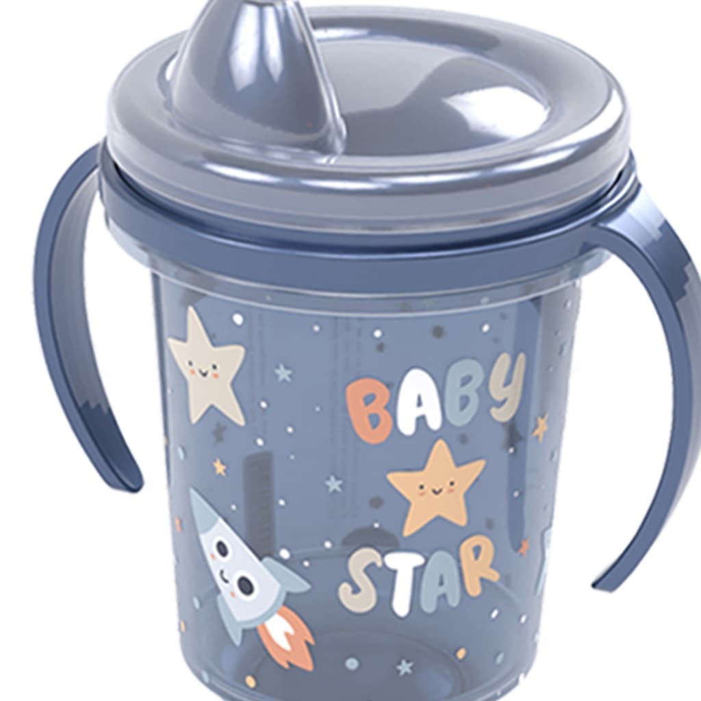 Caneca Transição Plástico 330ml Alça Removível Fechamento Astronauta