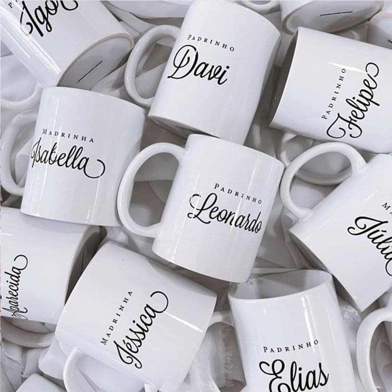 Kit 5/10 Canecas Personalizadas 325ml Cerâmica para Empresa Presente Corporativo