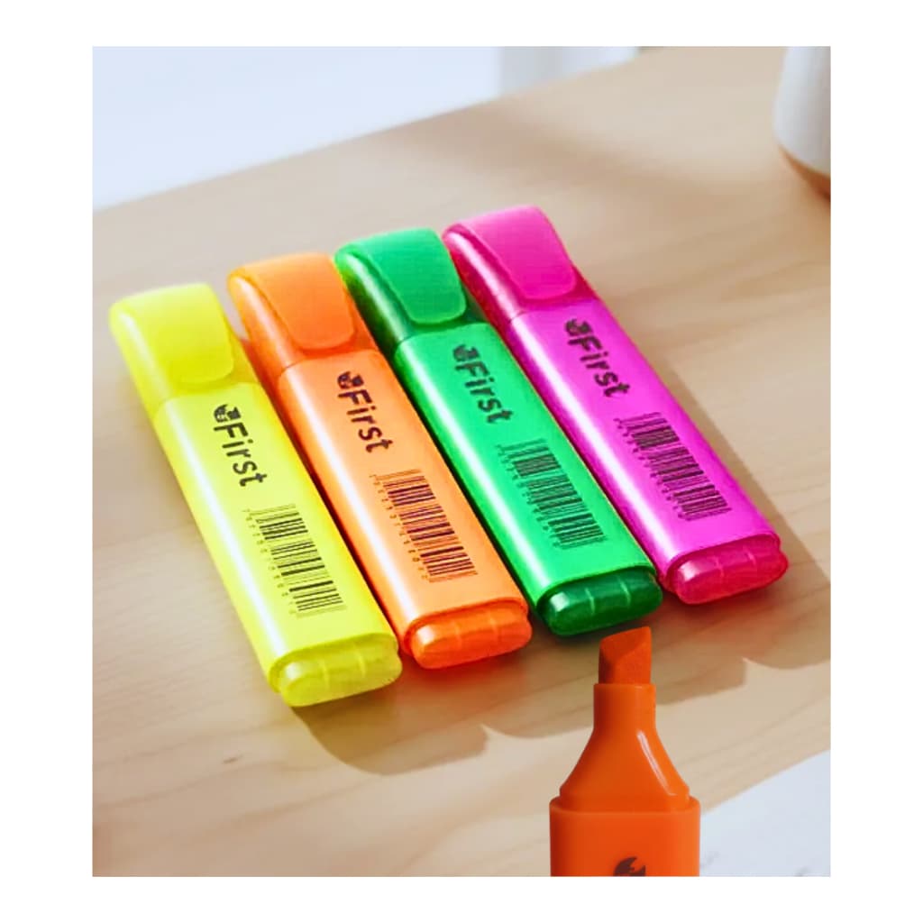 Kit Marca Texto Neon 4 Cores Fluorescente Destaque Estudo Trabalho