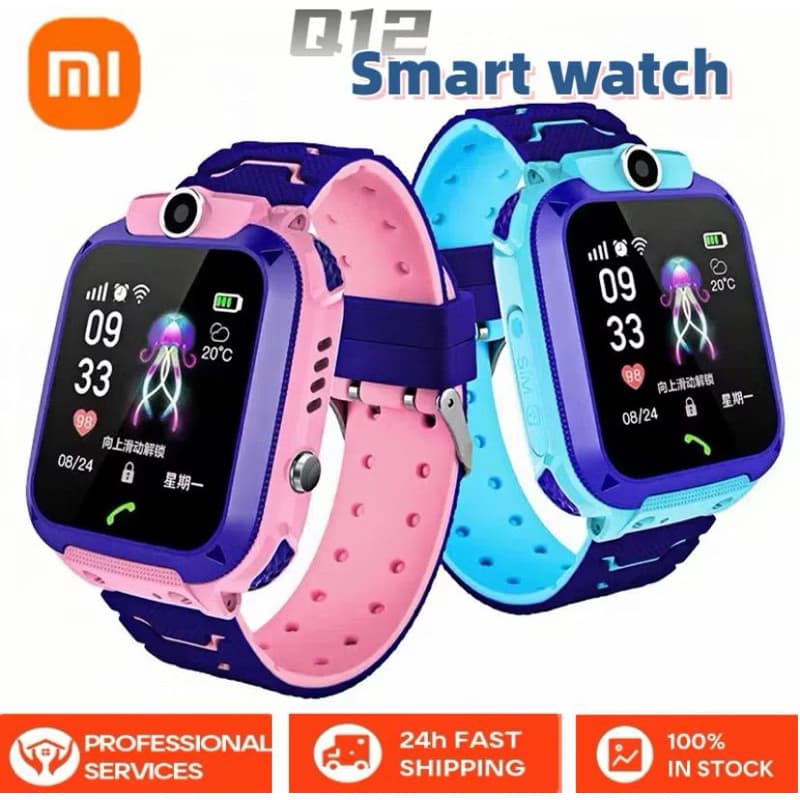 SmartWatch Relógio Inteligente Infantil Criança Q12 Localização Chamadas SOS - Android e iOS - Rosa e azul