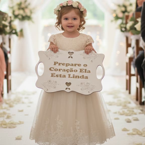 Plaquinha Para  Casamento Entrada Pajem Daminha Personalizada Com A Sua Frase