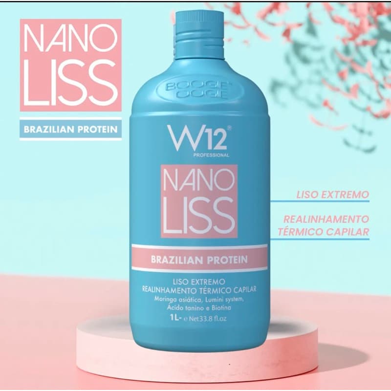 Nano Liss W12 Professional 1L – Brazilian Protein Liso Extremo Realinhamento Térmico Capilar