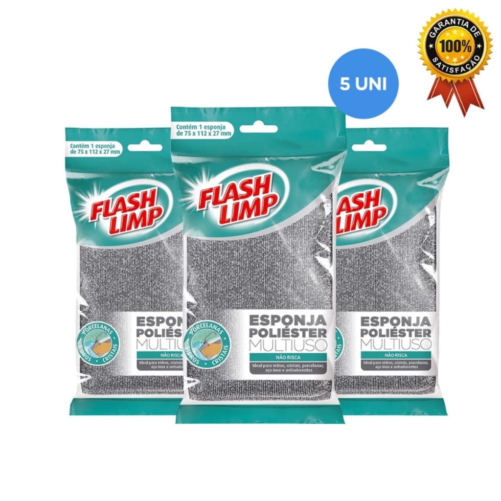 Esponja Poliester Loucas Multiuso Kit 10 Uni Flash Limp