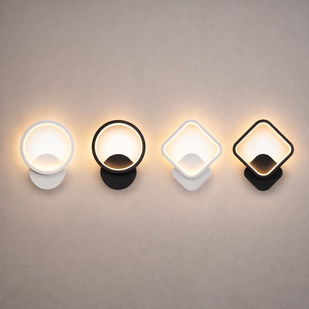 Arandela de Parede Enigma Moderna Geométrica para Casa Decorativa Redonda e Quadrada 110/220v