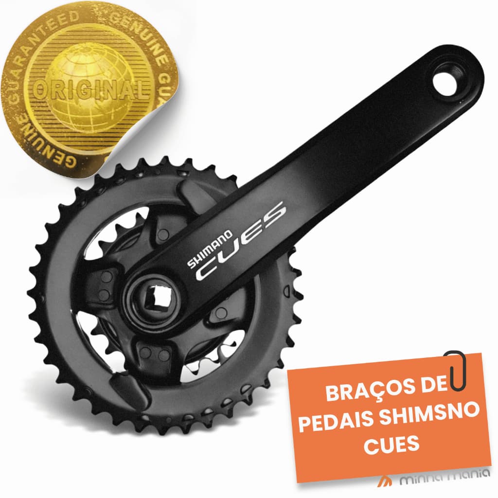 Pedivela Shimano Cues 2v 36-22 Dentes 175mm Ponta Quadrada