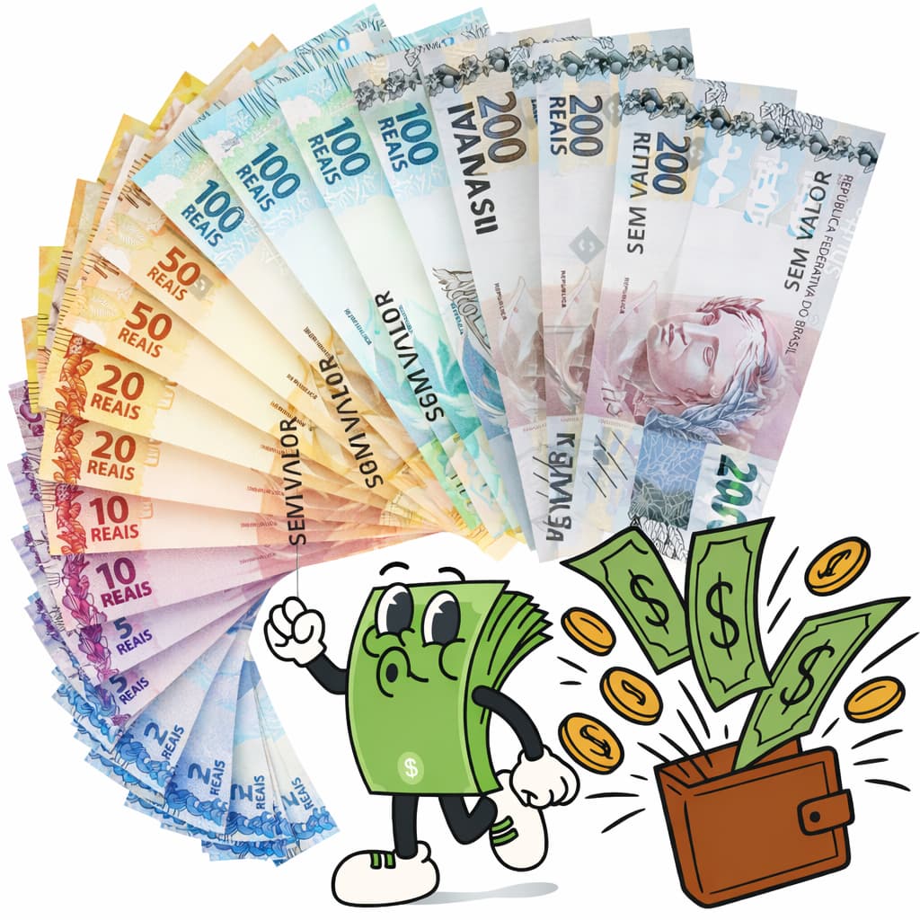 Kit Dinheirinho Infantil Brinquedo 500 Notas em Real de Brincadeira Jogos de Tabuleiro Educação Financeira Lúdico