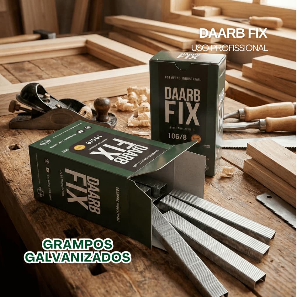 Grampo Industrial 106/08 Galvanizado Caixa 10.000 Unidades Para Grampeador Pneumático e Manual