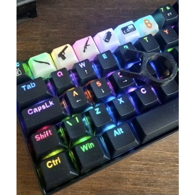 Kit 5 Keycaps Teclas de Teclado Gamer Counter Strike Transparentes Switch + BRINDE