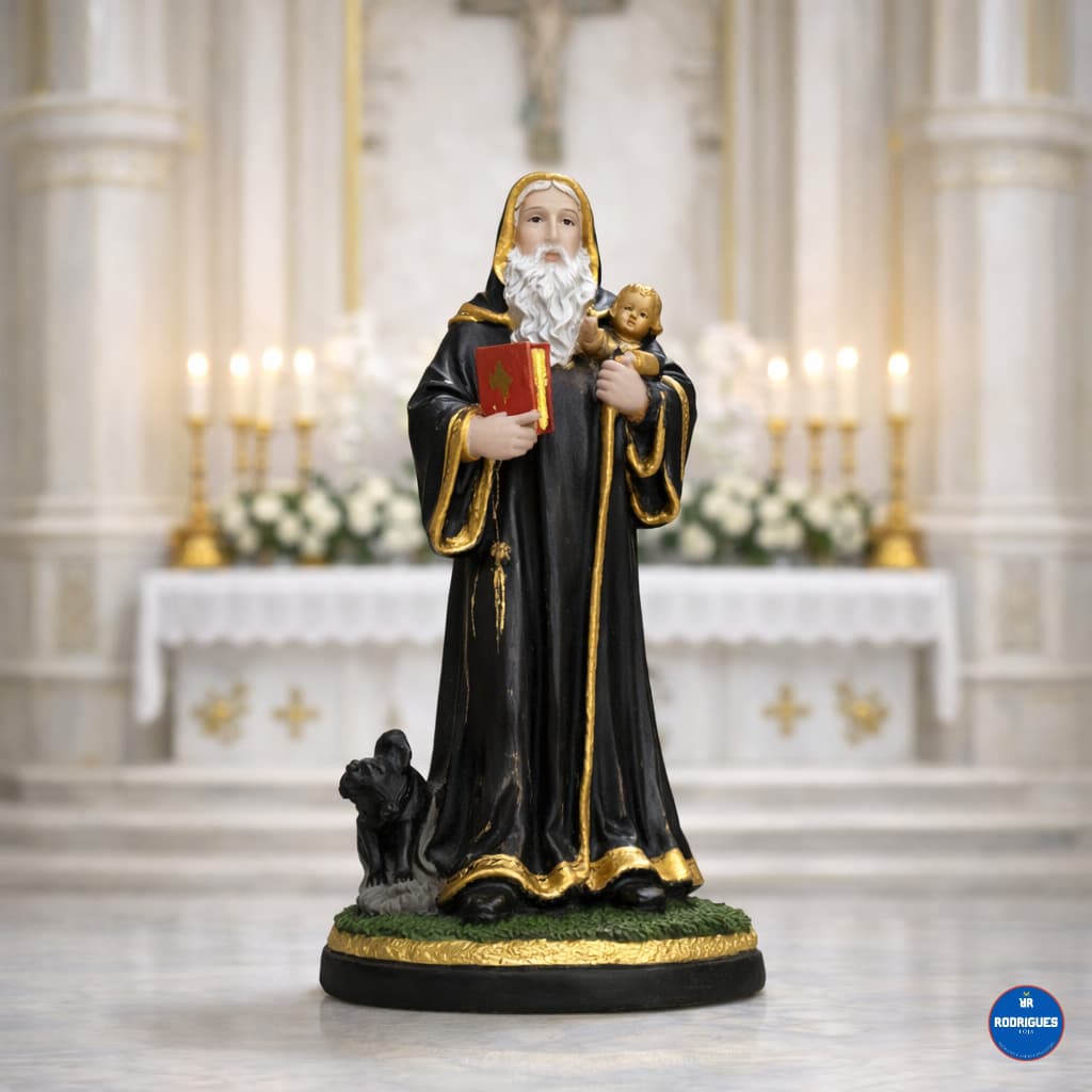 Imagem Estatueta São Bento Resina Nacional 8 cm