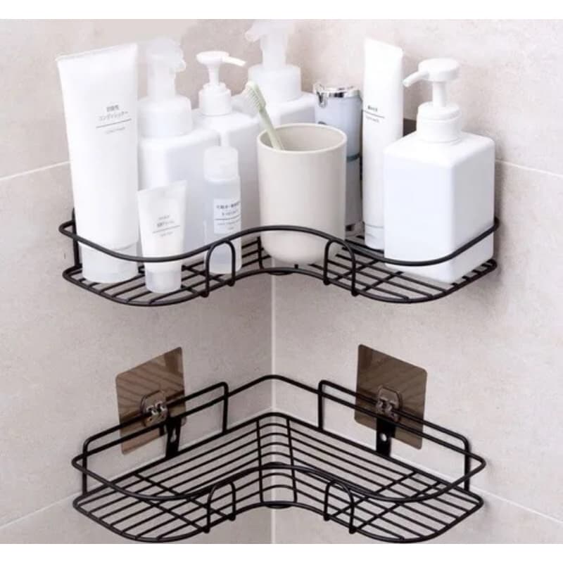 Kit 1/2/4 Prateleiras para Banheiro com Suporte e Alto Adesivos – Organizador de Shampoo, Sabonete, Cozinha e Lavanderia