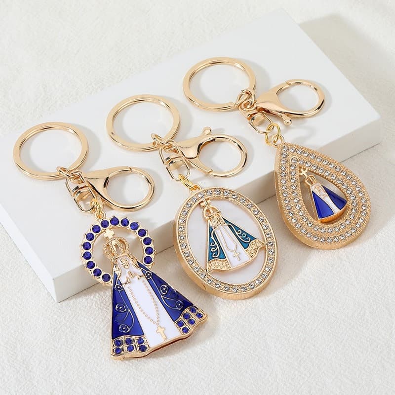 kit 1/3/6 Chaveiro De Metal avançado Delicado Com Strass Maria/Modelo aleatorios