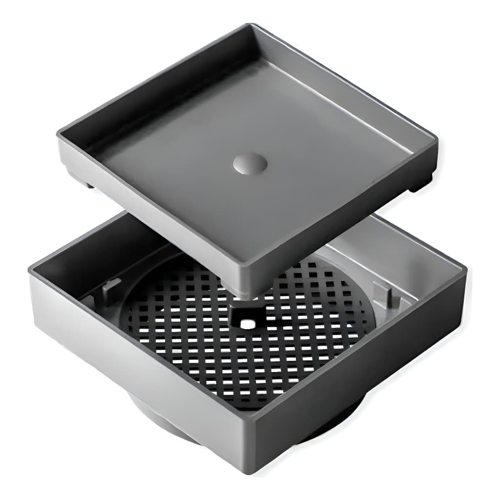 Ralo Oculto Invisível Banheiro 15x15 Cinza Escuro