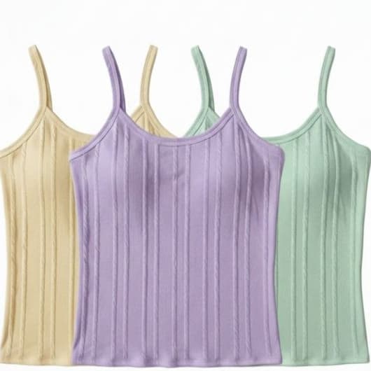 Kit 2 Regatas Feminina Com Alcinha E Bojo Canelada Cores Lançamento 2026