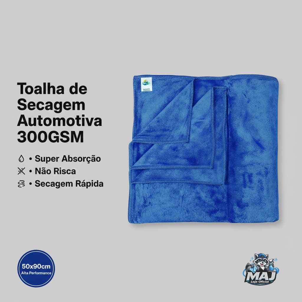 Toalha de Alta Absorção 300GSM 50x90cm Não Risca Para Secar Carro Vidro Surperficie Casa Porcelanato