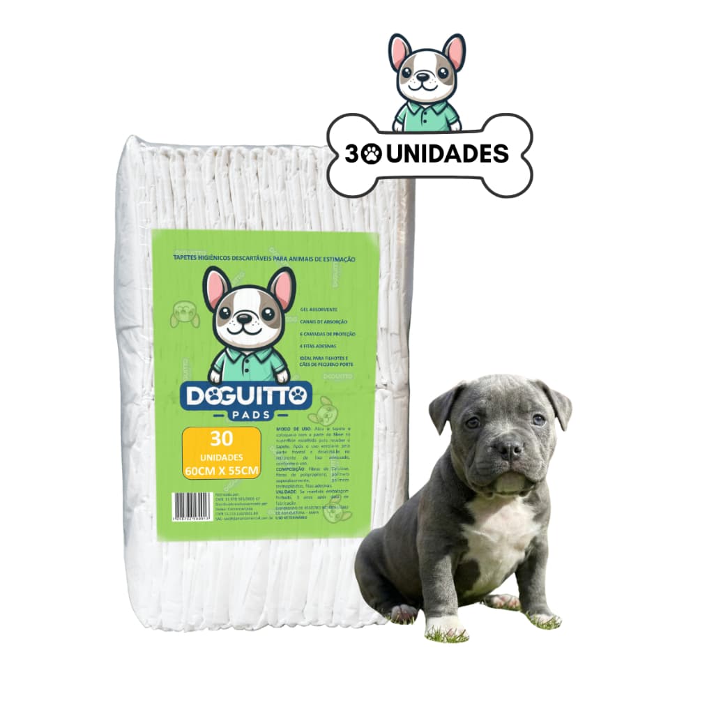 Tapete Higiênico Doguitto Pads 55x60cm Descartável para Cães Filhotes Absorvente Antivazamento Antiodor