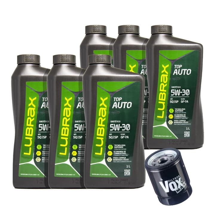 Kit Óleo Lubrax Valora 5w30 Sintético 6L + Filtro de Oleo LBM5