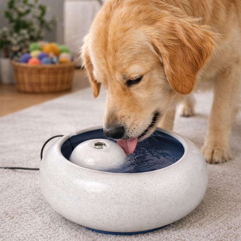 Bebedouro Fonte Elétrica Em Cerâmica Gato Cachorro Pet Bivolt Com Filtro Carvão Ativado Promoção