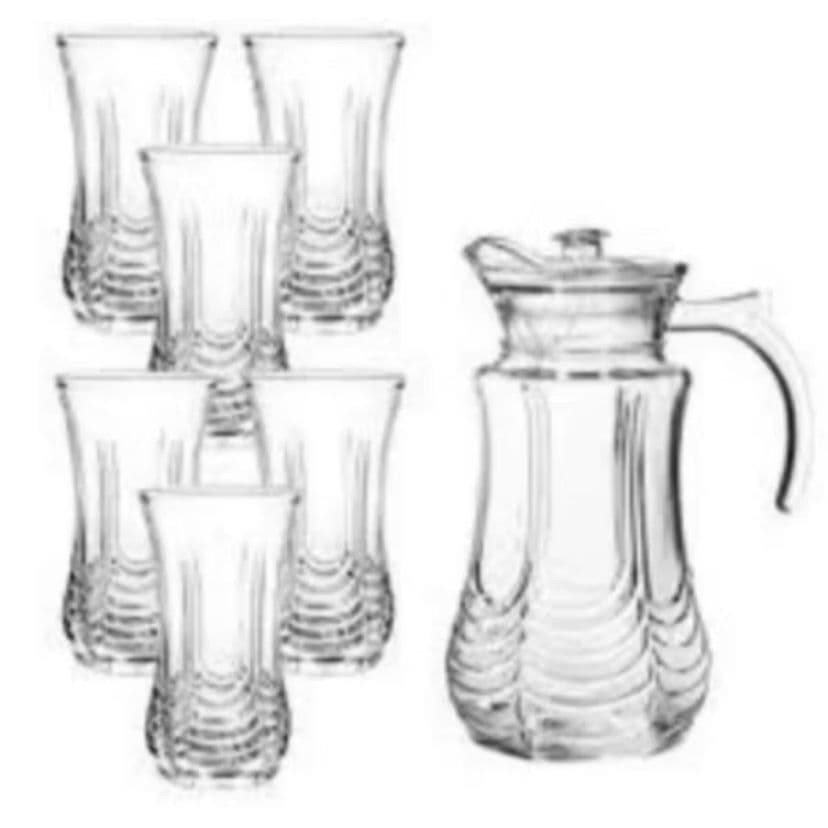 Conjunto Jarra de Vidro Waves 1,8L com 6 Copos 250ml