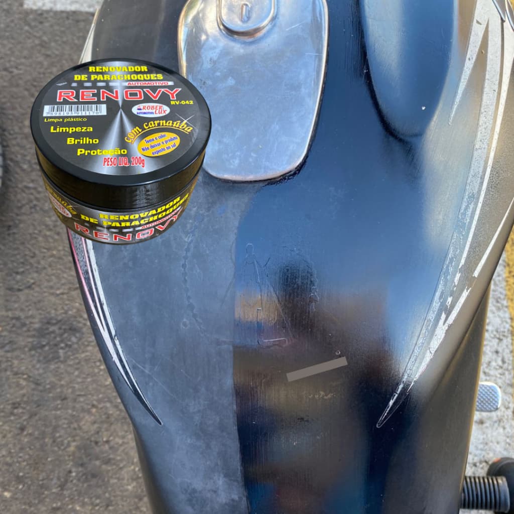 Kit c/12 Renovador de Plásticos, Parachoques, Pinturas Queimadas, Revitalizador Automotivo Renovy Cera Carnaúba