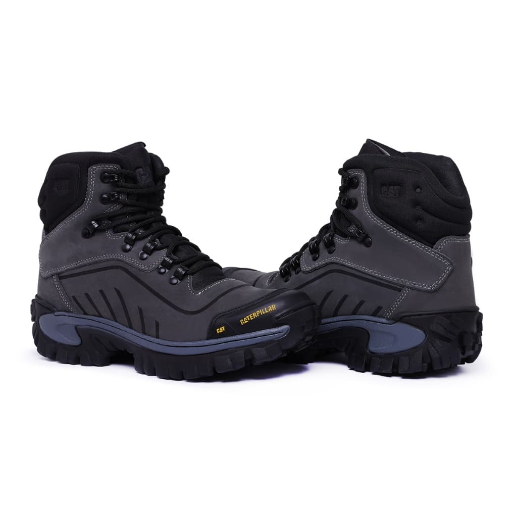 Coturno Bota Blaqueada Adventure Masculino Cat Store Caterpillar com Palmilha Gel Ortopedica Cinza