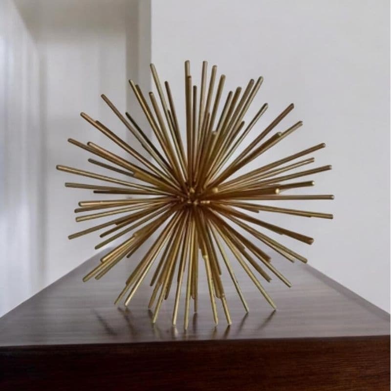 Escultura Ouriço decorativo de metal 20 cm