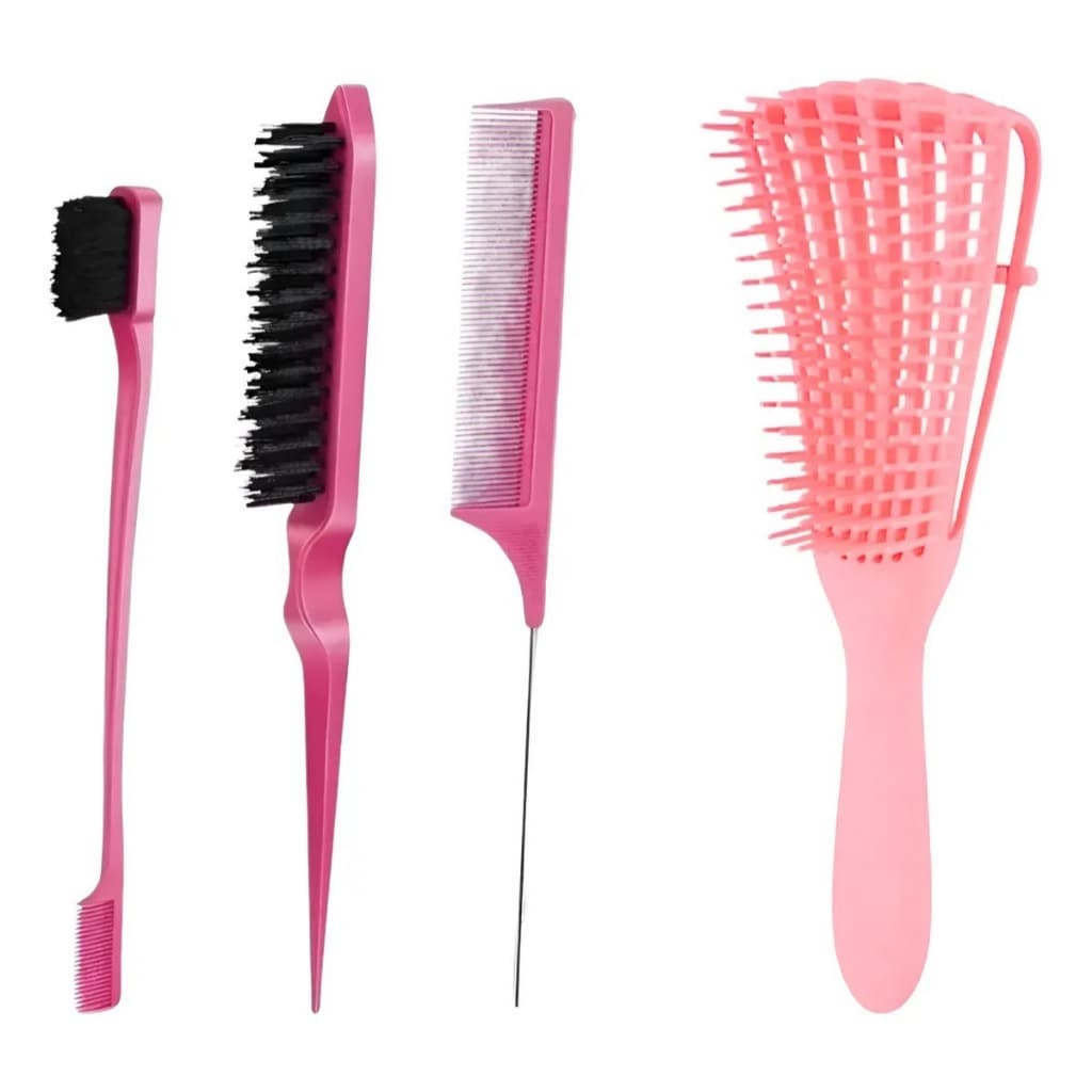 Kit Escova Polvo+ Escovinha+ Pente baby hair.