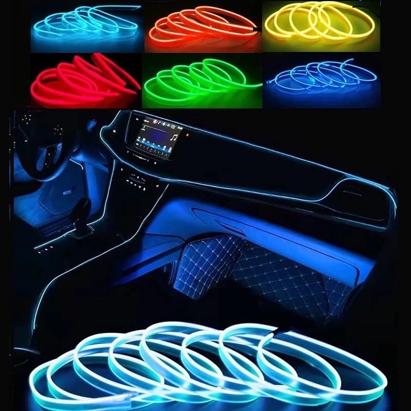 Fita LED Neon Decorativa De Arame Decorativo De Interior Automotivo Painel Interno ENCAIXA USB