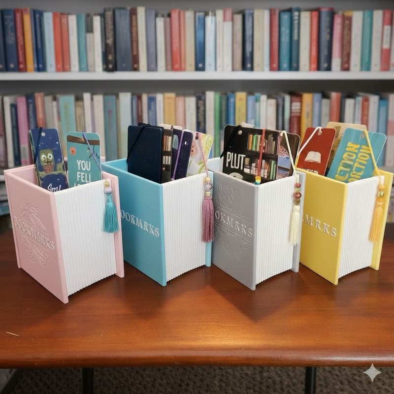 Porta Marcadores de Página (Bookmarks) | Organizador de Mesa em PLA | 4 Capas
