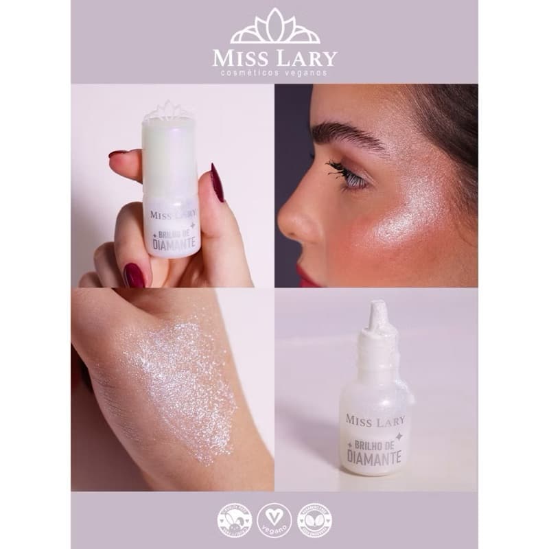 Brilho Labial Brilho de Diamante 2024 – Miss Lary | Efeito Espelhado e Longa Duração