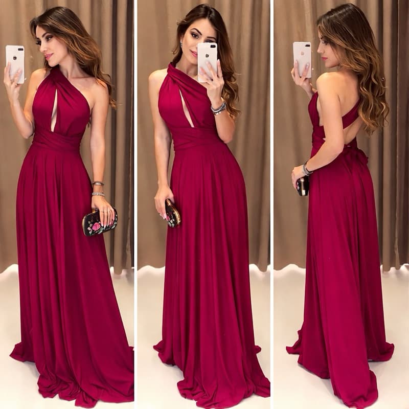 Vestido Longo Várias Formas Infinity Multiformas Multiuso Festas Casamento Madrinhas Formatura