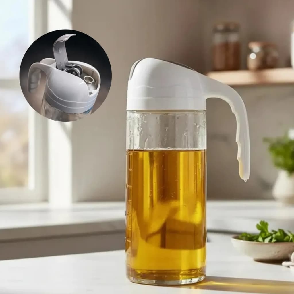 Dispenser Azeite Vidro 630ml Tampa Dosador Pratico Economiza Uso Cozinha Gourmet