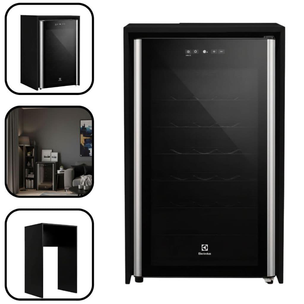 Nicho Para Frigobar Adega Aparador MDF 87x55x52cm Preto