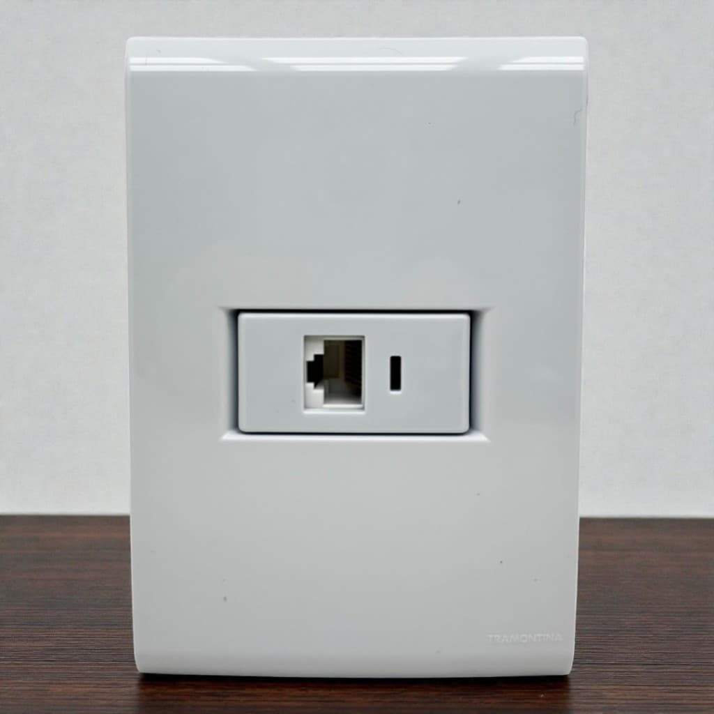Conjunto 4x2 RJ45 Cat6 Branco Tramontina Liz | Tomada Rede Internet Ethernet