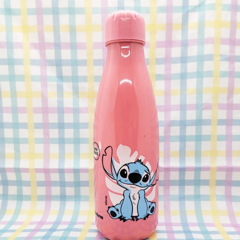 Garrafa Infantil Stitch 600ml – Leve, Resistente e Super Fofa para o Dia a Dia