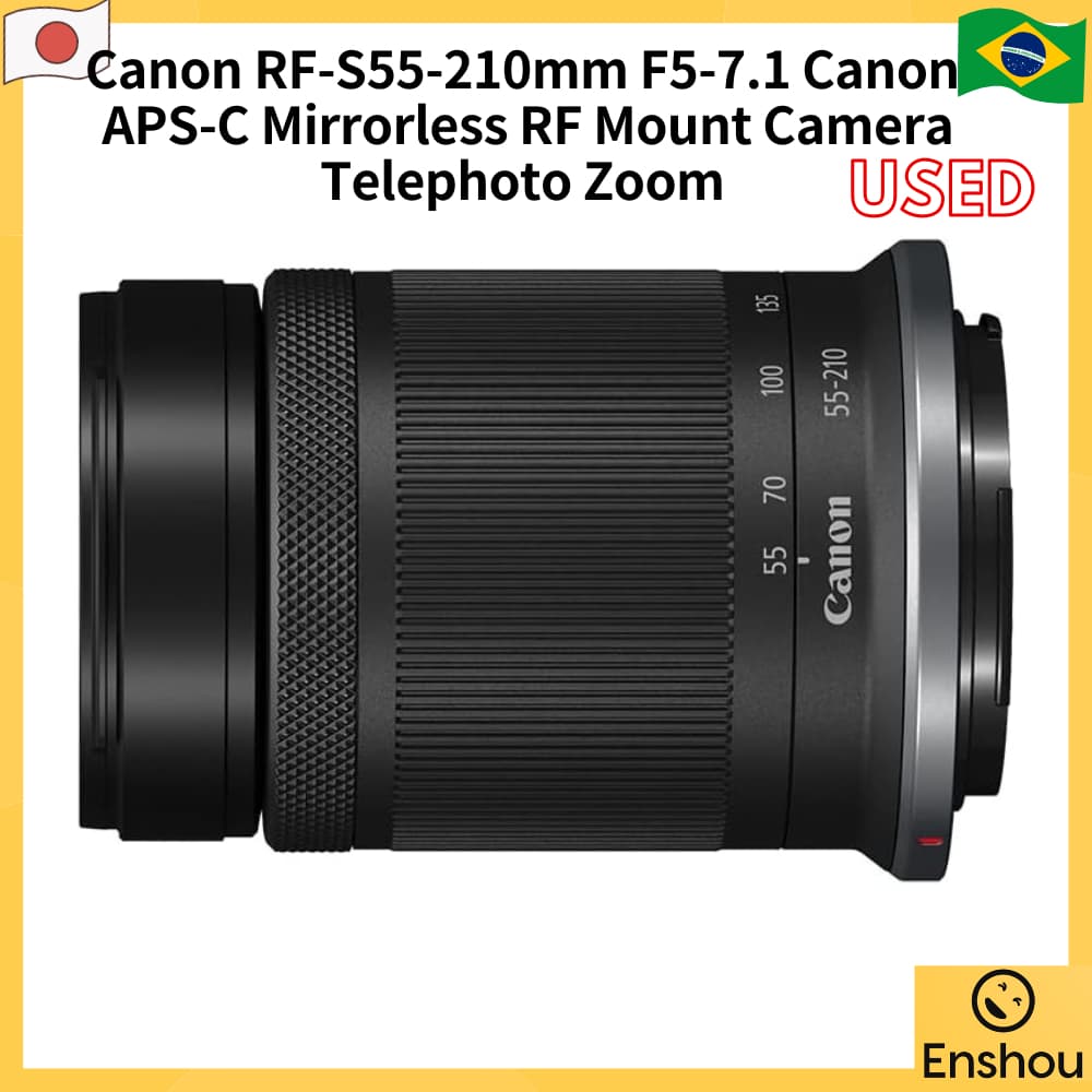 FromJapan[USED]The Canon RF-S55-210mm F5-7.1 is an STM telephoto zoom lens for Canon APS-C mirrorless RF-mount cameras.