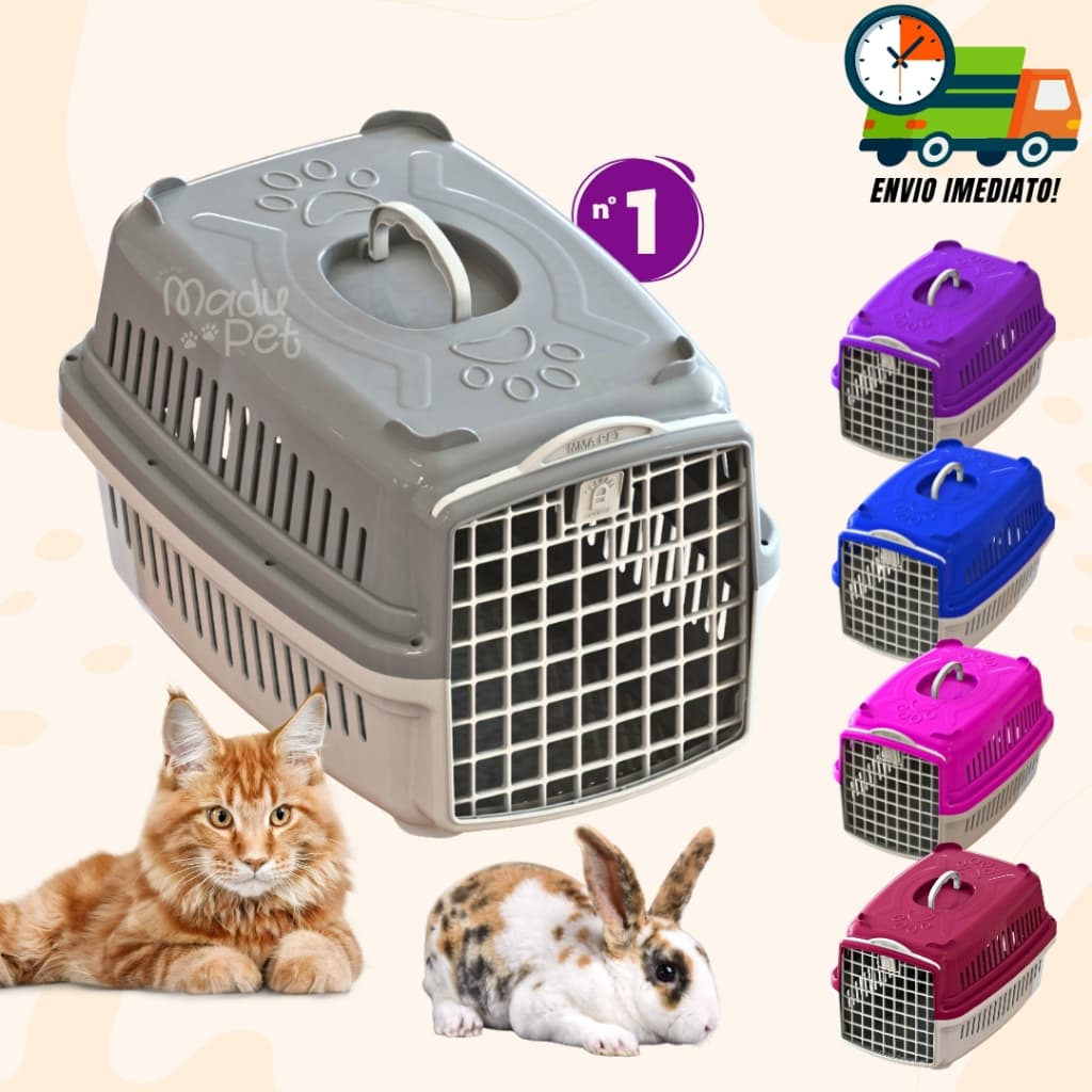 Caixa de Transporte Para Pets Cães e Gatos até 06 kg (N01) Reforçada MMA PET Promoção Envio Imediato