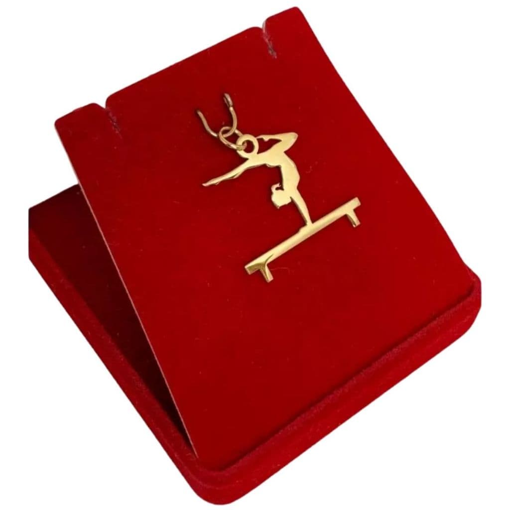 Pingente em Prata 925 Ginástica Artística Feminina Dourado (com banho de ouro)