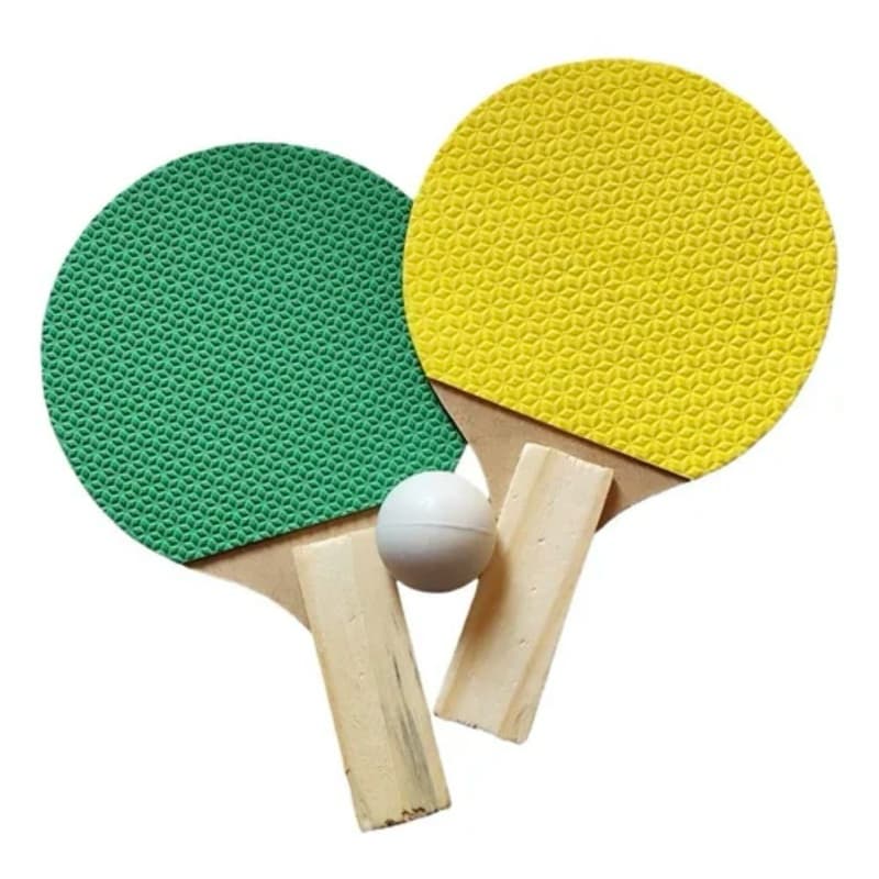 KIT 2 RAQUETE PING PONG + 1 BOLINHA, TÊNIS DE MESA PARA ADULTO E CRIANÇAS