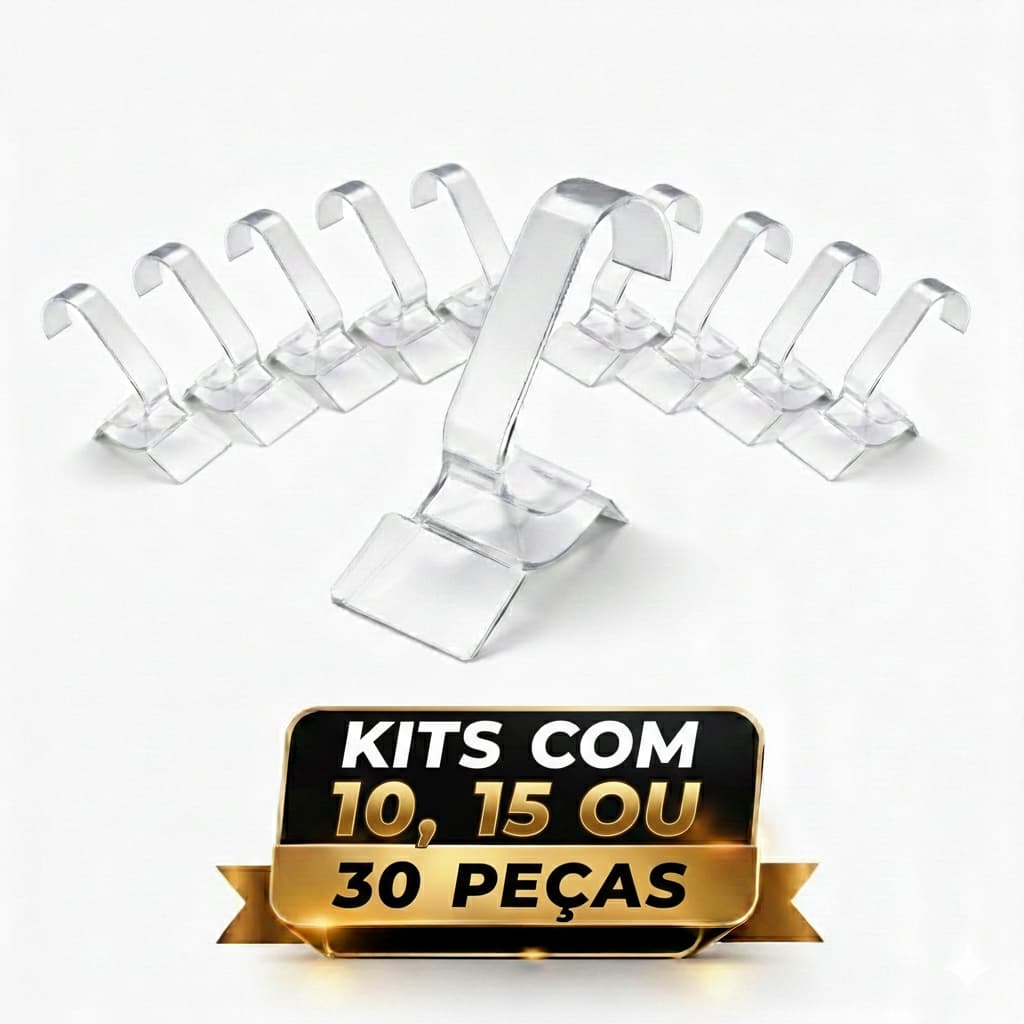 Kits de 10 a 30 Suportes Expositor De Relógio Acrílico Cristal Premium Organizador Vitrine Foto