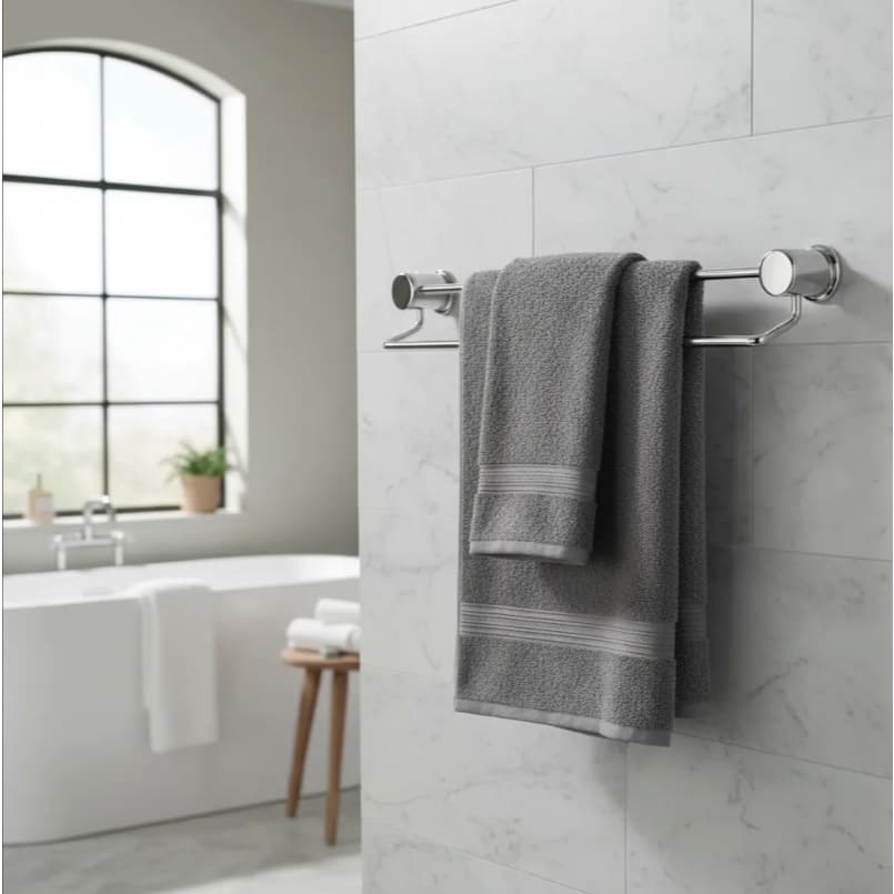 Suporte ou Porta Toalha Reto Toalheiro Duplo Super Luxo