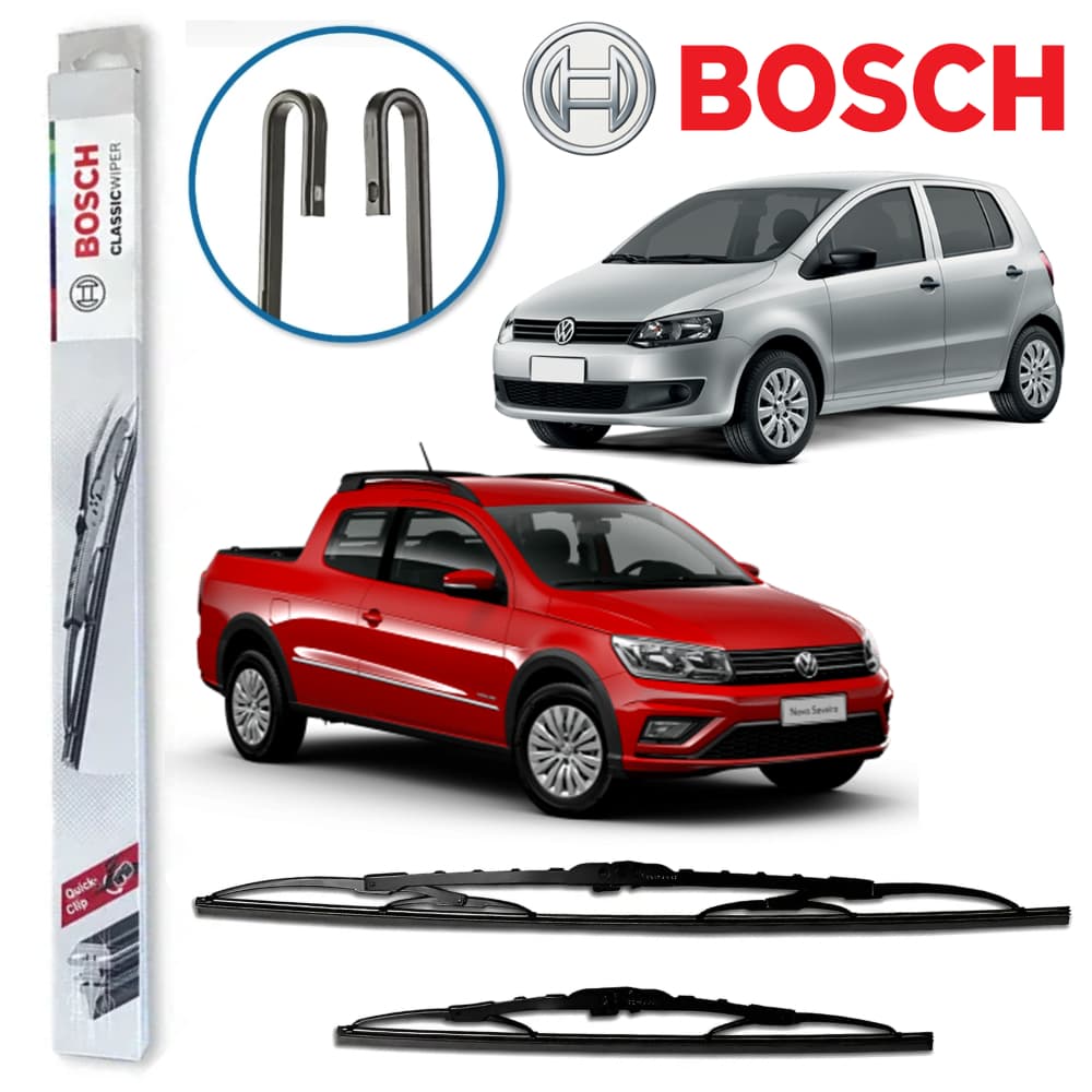 Par Palheta Limpador Parabrisa Fox 2003 até 2014 Crossfox Spacefox Spacecross Saveiro G6 G7 BOSCH