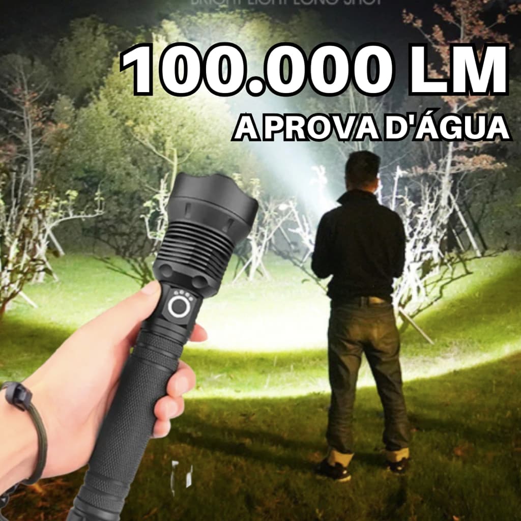 Original Lanterna Tática Militar P90 Super Potente Recarregável A Prova D'Água