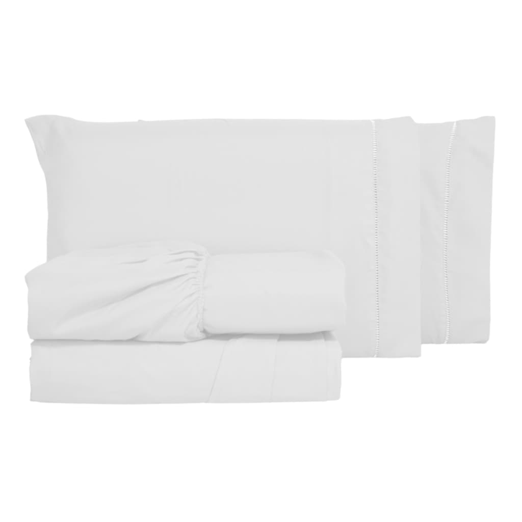 Jogo de Cama 4 Peças Lençol 600 Fios Ponto Palito Solteiro Casal Queen e King