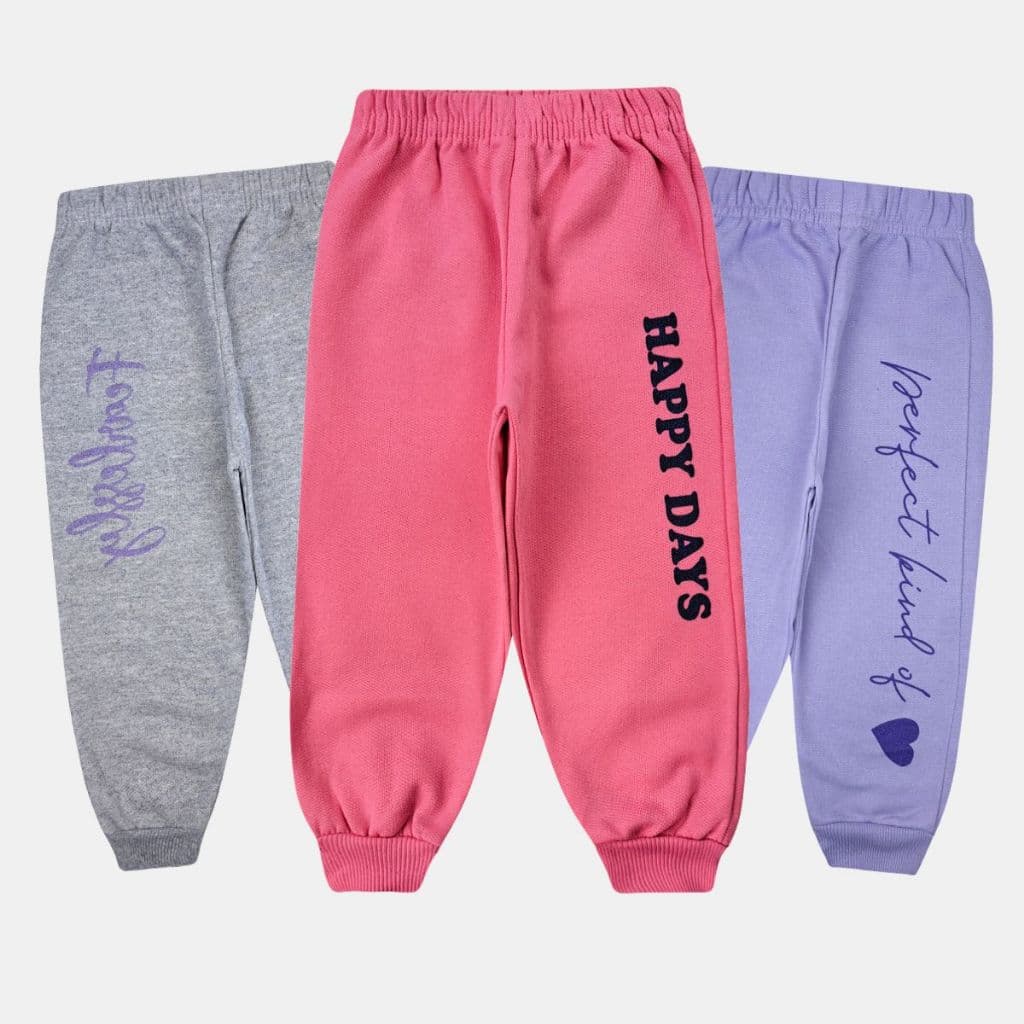Kit 3 Calças Moletom Flanelada Infantil Juvenil Menina Inverno