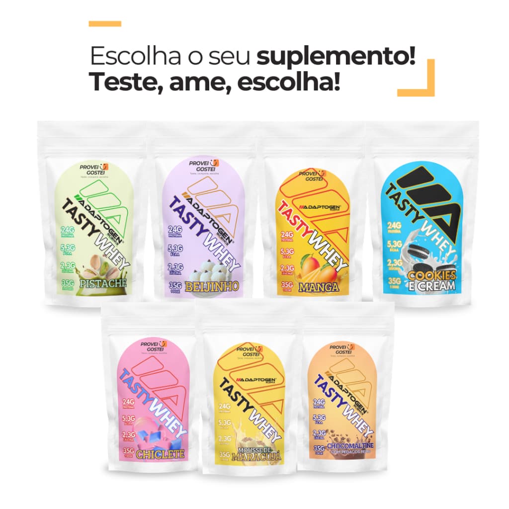 Tasty Whey Sachê 35g - Kit com 2 Unidades | Suplemento Alimentar Proteico | Sabores Variados