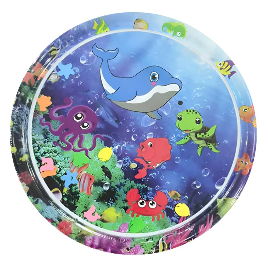 Tapete de Agua Interativo Sensorial Inflável Infantil Atividades para Bebês Fundo do  Mar