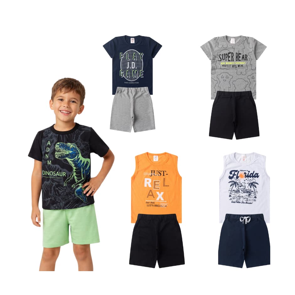 Kit Verão Sortido de Peças Meninos - JD Kids